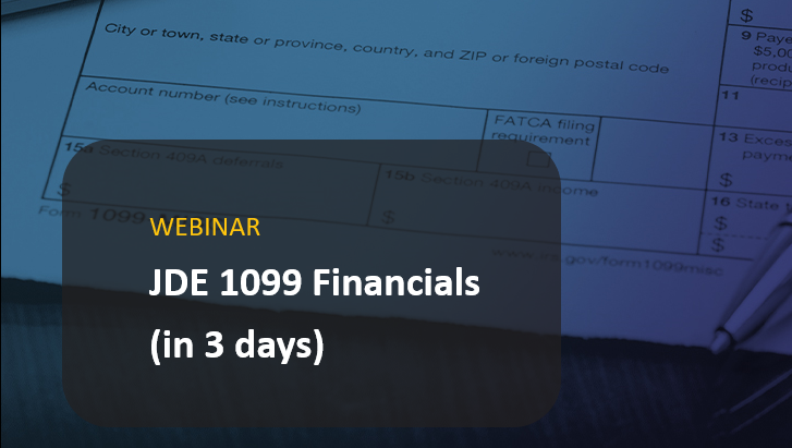Webinar: JDE 1099 Financials in 3 Days