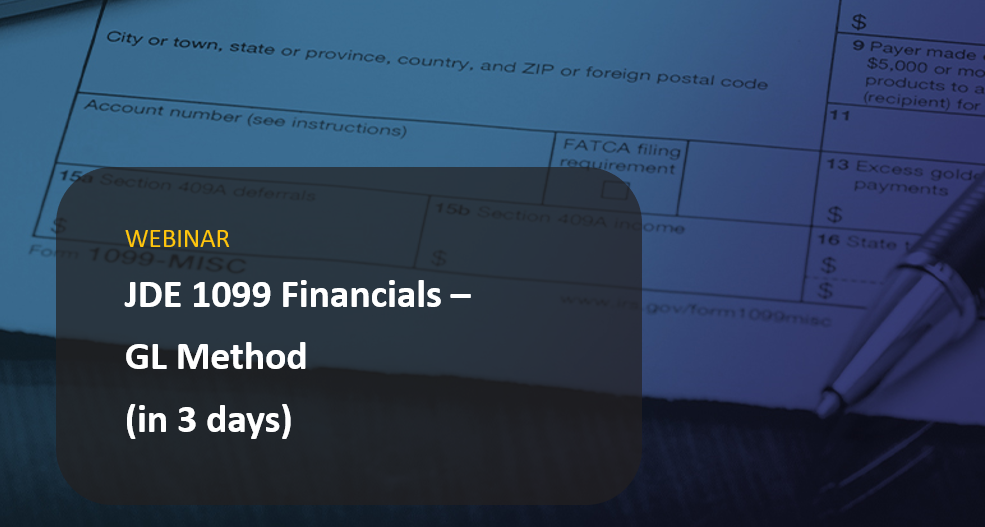 JD 1099 Financials GL Method